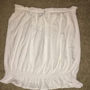 White sleeveless top
